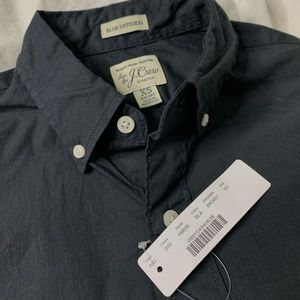 J Crew Men’s Slim Untucked Style Cotton Poplin Button Down - Black XS